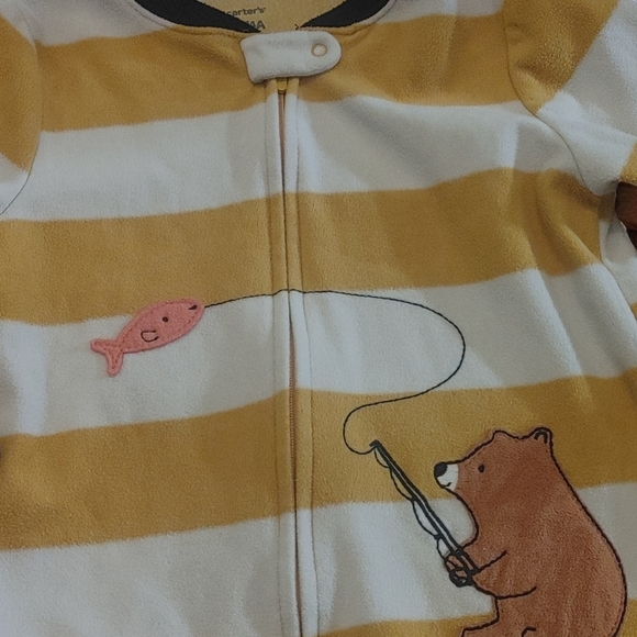 *0177 blanket sleeper fleece pajama bear boys 4T - Picture 2 of 2